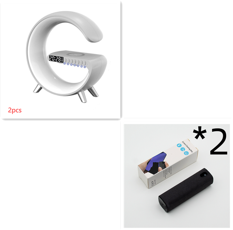 G Shaped LED Lamp Bluetooth Speake Wireless Charger - Connect Craze