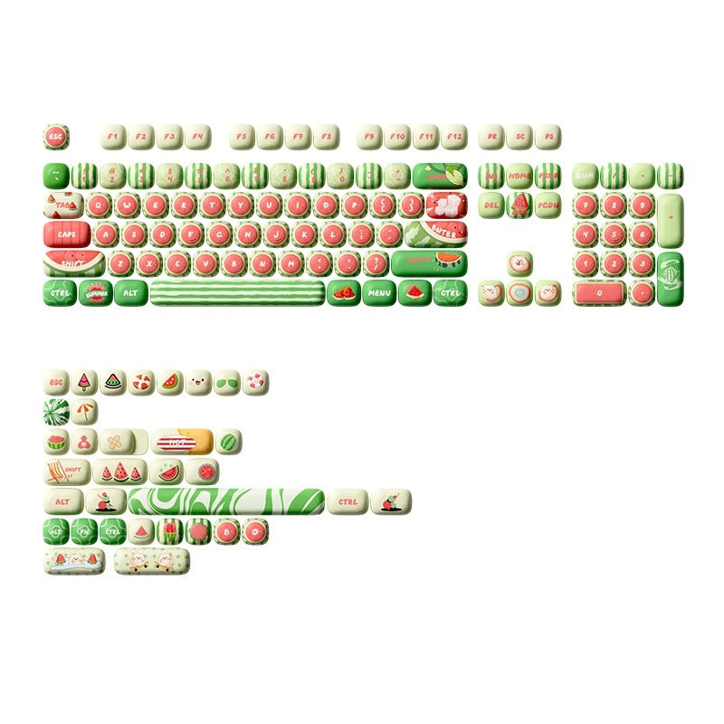 Watermelon Theme Five-sided Sublimation MOG Height PBT Small Steamed Bun Key Cap Mushroom Type - Connect Craze