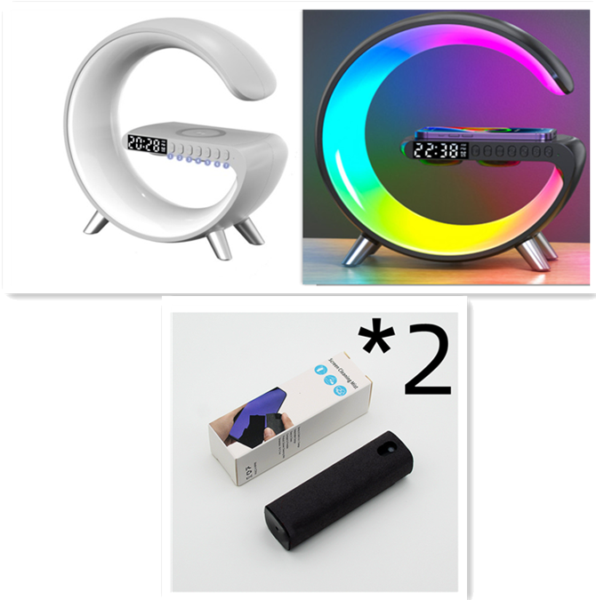 G Shaped LED Lamp Bluetooth Speake Wireless Charger - Connect Craze