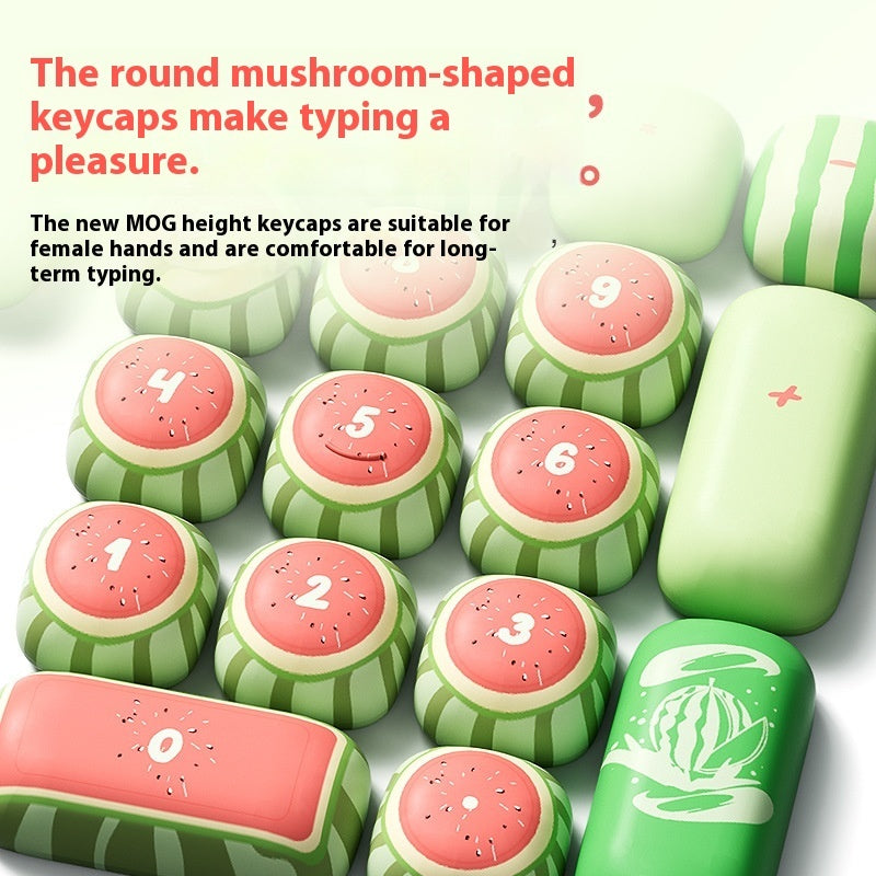 Watermelon Theme Five-sided Sublimation MOG Height PBT Small Steamed Bun Key Cap Mushroom Type - Connect Craze