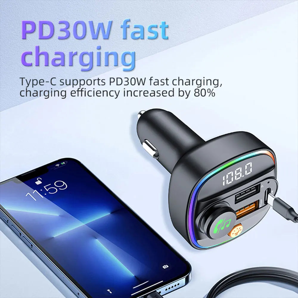 Bluetooth 5.3 FM Transmitter Car Accessories