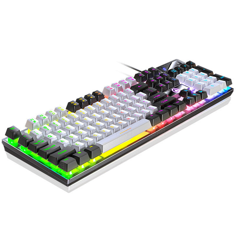 K500 Game Wired Color Matching Luminous Machinery Touch Desktop Computer Keyboard - Connect Craze