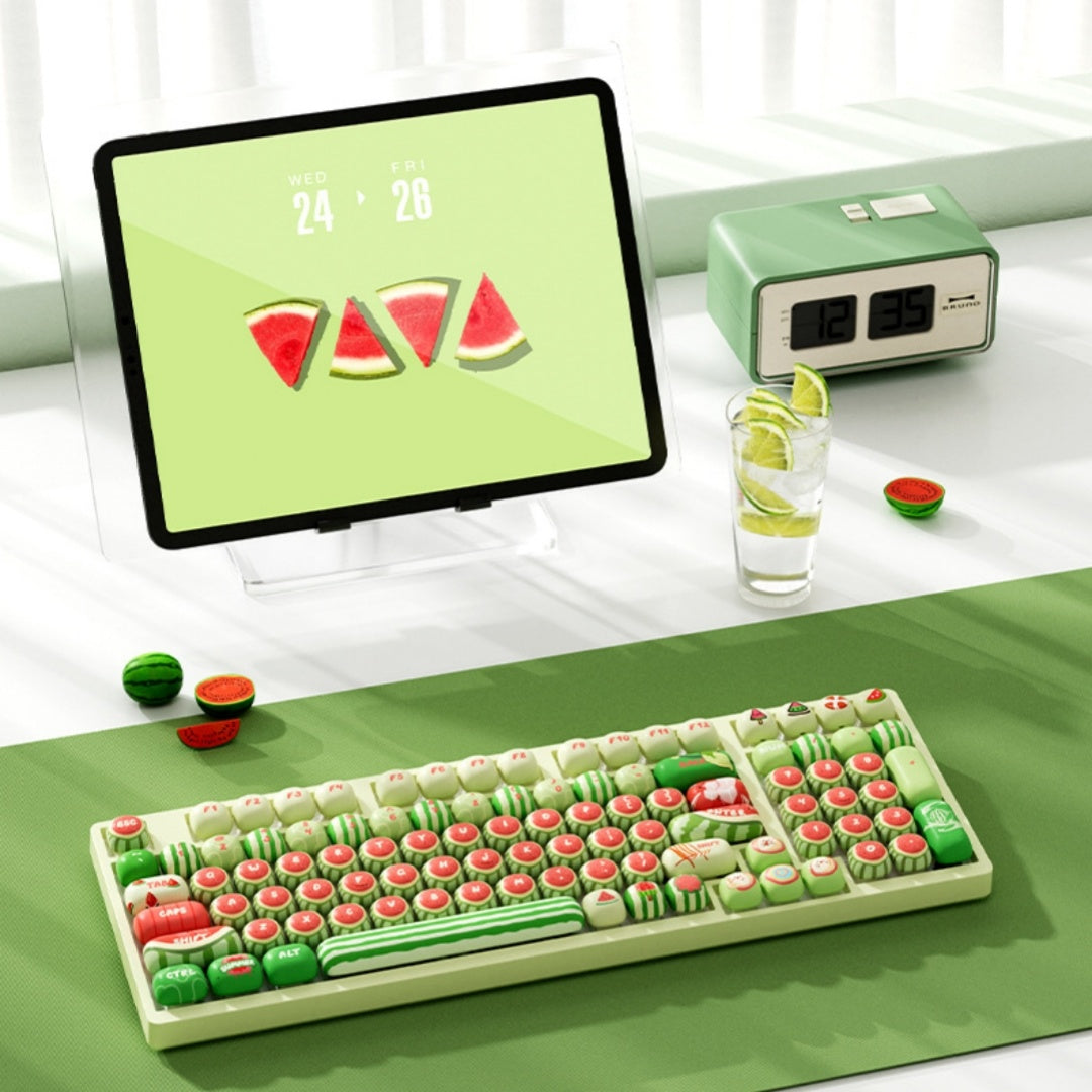 Watermelon Theme Five-sided Sublimation MOG Height PBT Small Steamed Bun Key Cap Mushroom Type - Connect Craze