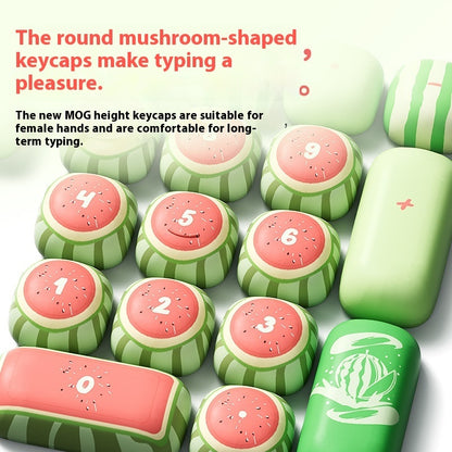Watermelon Theme Five-sided Sublimation MOG Height PBT Small Steamed Bun Key Cap Mushroom Type - Connect Craze