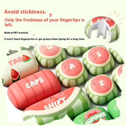 Watermelon Theme Five-sided Sublimation MOG Height PBT Small Steamed Bun Key Cap Mushroom Type - Connect Craze